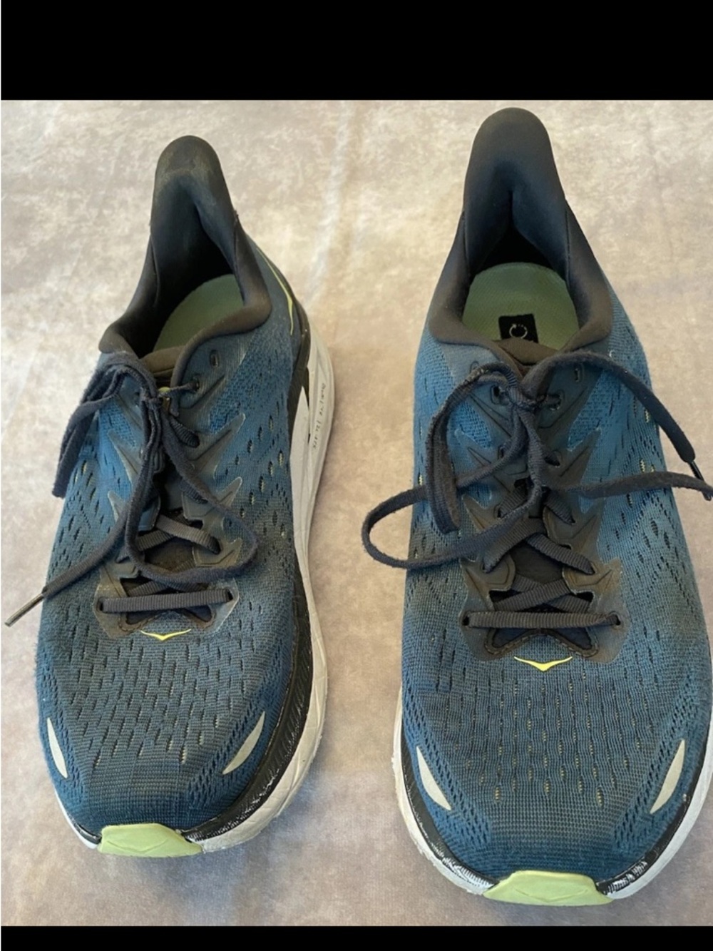 Hoka One One Clifton 8 teal athletic running shoes